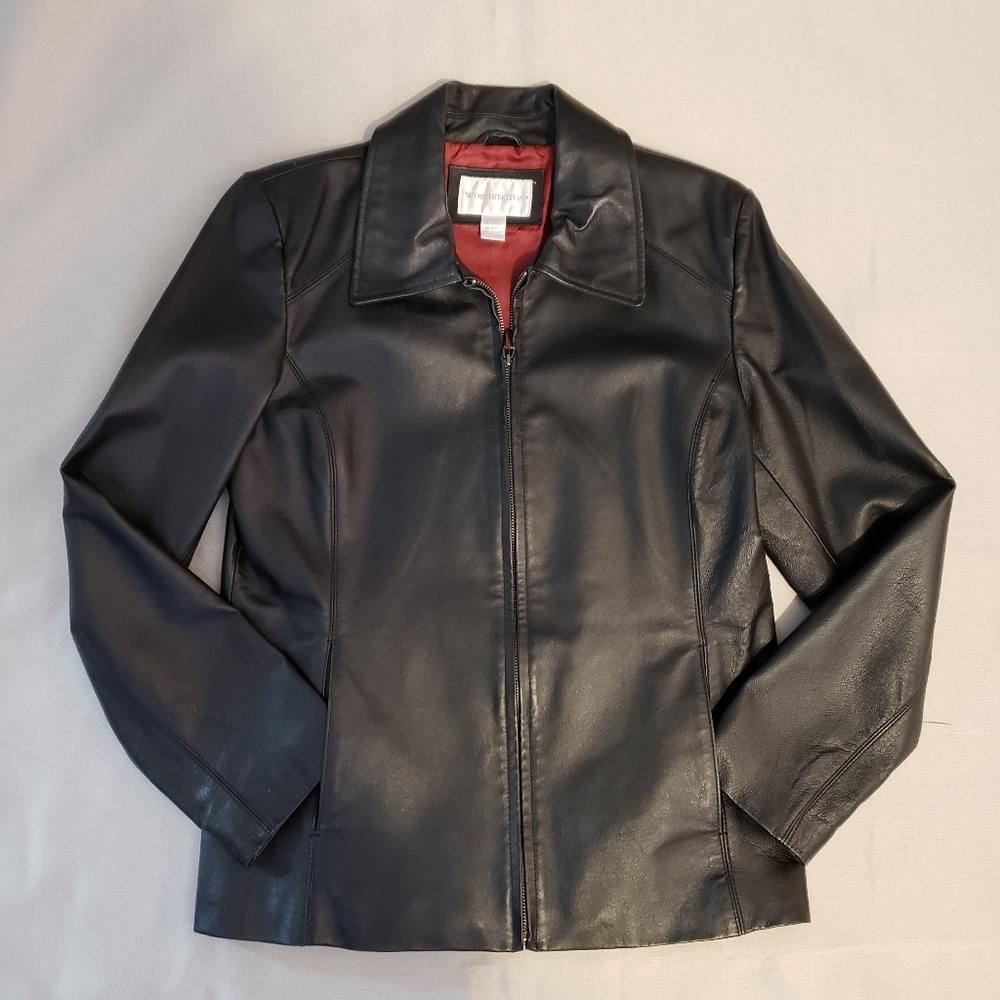 Worthington Fitted Leather Jacket